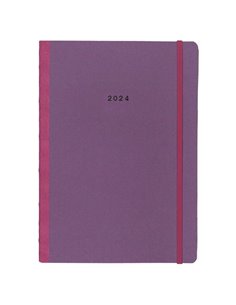 Next ημερολόγιο 2024 Natural ημερήσιο flexi μωβ με λάστιχο 17x25εκ.