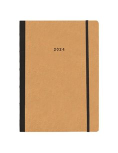 Next ημερολόγιο 2024 Natural ημερήσιο flexi μουσταρδί με λάστιχο 17x25εκ.