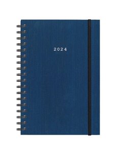 Next ημερολόγιο 2024 fabric plus ημερήσιο σπιράλ μπλε 12x17εκ.