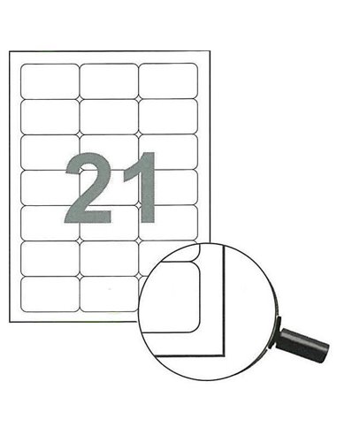 Fleks ετικέτ. αυτοκόλ. λευκές 63.5x38.1mm 21/φ 100φ Α4