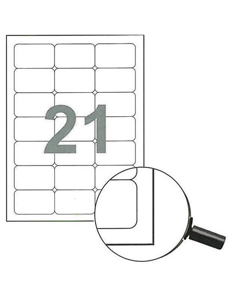 Fleks ετικέτ. αυτοκόλ. λευκές 63.5x38.1mm 21/φ 100φ Α4