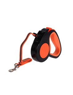 Πτυσσόμενο λουρί-οδηγός σκύλου πορτοκαλί 3μ., έως 10kg.
