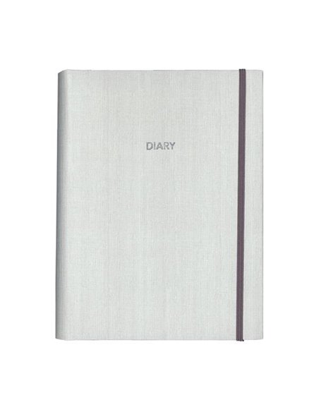 Next ημερολόγιο/organizer 2024-25-26 fabric λευκό με στυλό αφής και 40 ριγέ φύλλα σημειώσεων 17x24εκ.