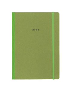 Next ημερολόγιο 2024 Natural εβδομαδιαίο flexi πράσινο με λάστιχο 17x25εκ.