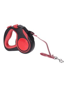 Πτυσσόμενο λουρί-οδηγός σκύλου κόκκινο 4 μέτρα