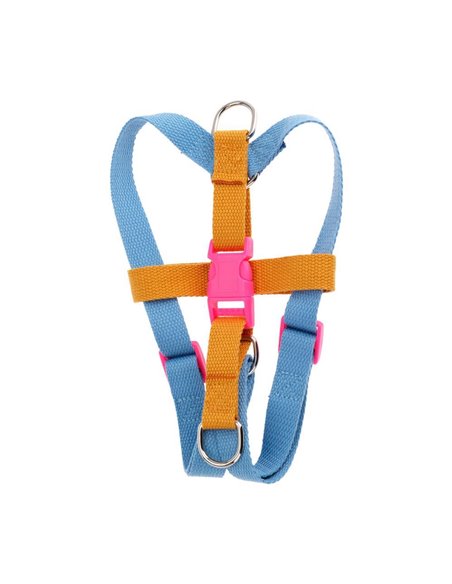 Σαμαράκι σκύλου μπλε-μουσταρδί medium 42-50εκ.