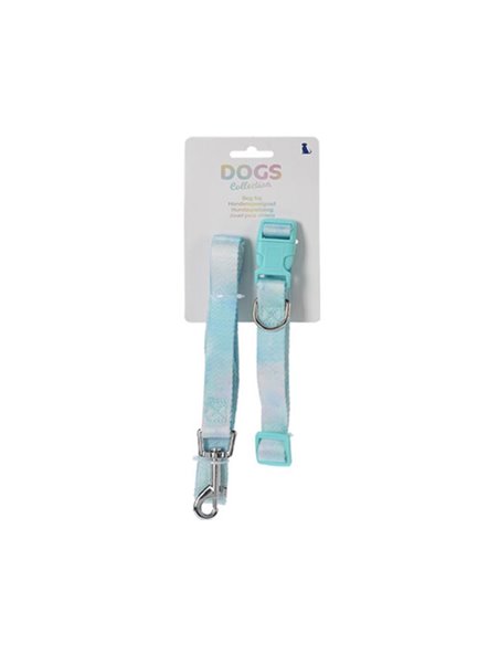 Λουράκι σκύλου μπλε με κολλάρο large 48-70x2,5εκ.