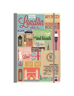 Next ημερολόγιο ACADEMIC+ 9/2023-12/2024 Gallery εβδομαδιαίο flexi 14x21εκ. London