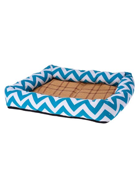 Κρεβάτι κατοικιδίου γαλάζιο-λευκό Υ6x43x34εκ.