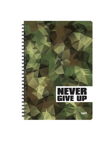 Next trends Never give up τετράδιο σπιράλ 2 θέματα 70 φύλλα 17x25εκ.