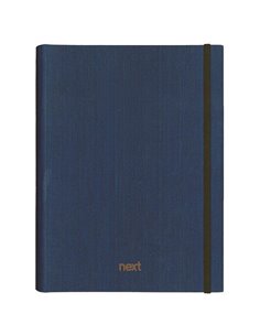 Next Fabric τετράδιo με κρυφό σπιράλ 17x25εκ. 5θεμ., 175φ. μπλε με λάστιχο