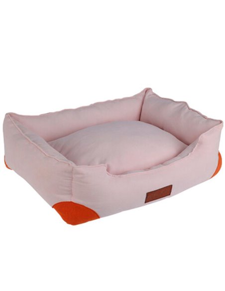 Καναπές-κρεβάτι σκύλου ή γάτας ροζ Υ17x55x48εκ.