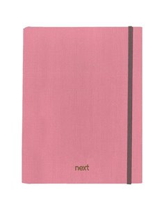 Next Fabric τετράδιo με κρυφό σπιράλ 21x29εκ. 5θεμ., 175φ. ροζ με λάστιχο