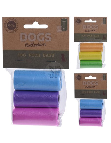 Σακούλες περιττωμάτων σκύλου 3 ρολά των 15τεμ.