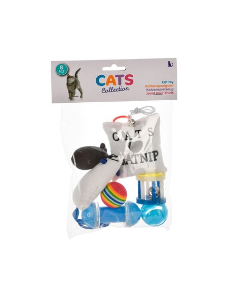 Παιχνίδια γάτας μπλε σετ 8 τεμαχίων