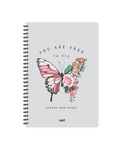 Next trends butterfly τετράδιο σπιράλ 2 θέματα 70 φύλλα 21x29εκ.
