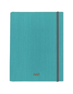 Next Fabric τετράδιo με κρυφό σπιράλ 17x25εκ. 5θεμ., 175φ. γαλάζιο με λάστιχο