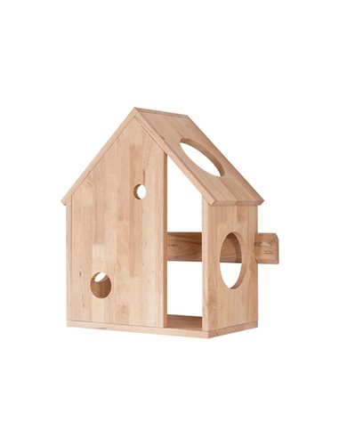 Σπιτάκι γάτας Nextdeco Natural μασίφ ξύλο Υ59x45x27εκ.
