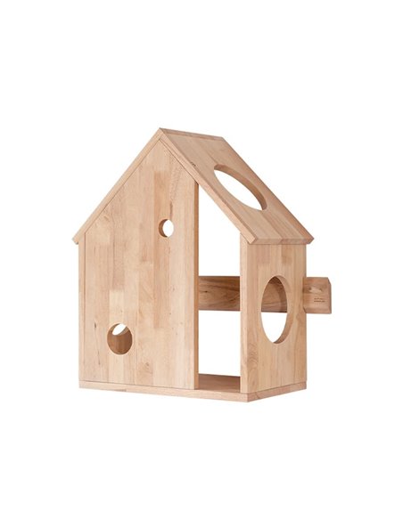 Σπιτάκι γάτας Nextdeco Natural μασίφ ξύλο Υ59x45x27εκ.