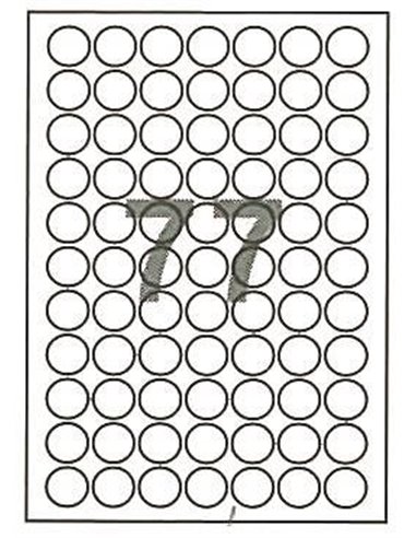 Fleks ετικέτ. αυτοκόλ. λευκές Ø25mm 77/φ 100φ Α4