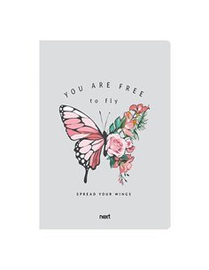Next trends butterfly τετράδιο καρφίτσα 17x25εκ. 40φ.