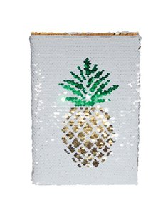 Τετράδιο με παγιέτες, Ανανάς, 80 φύλλα, 15x21 εκ.