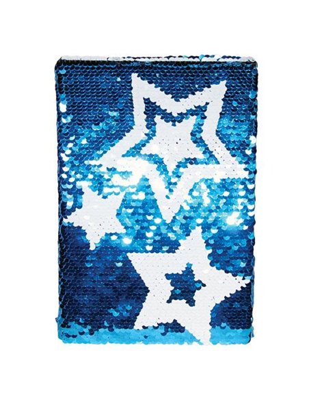 Τετράδιο με παγιέτες, Αστέρια, 80 φύλλα, 15x21 εκ.