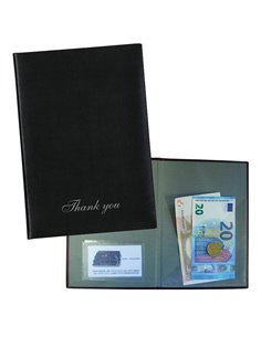 Next θήκη για λογαριασμό μαύρη δερματίνη basic 14,5x21εκ. Δυνατότητα εκτύπωσης