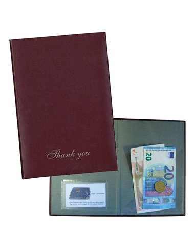 Next θήκη για λογαριασμό μπορντώ δερματίνη basic 14,5x21εκ. Δυνατότητα εκτύπωσης