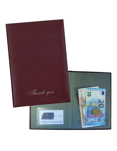 Next θήκη για λογαριασμό μπορντώ δερματίνη basic 14,5x21εκ. Δυνατότητα εκτύπωσης