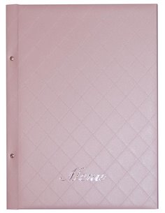 Next μενού εστιατορίου ροζ 24x32εκ. καπιτονέ. Δυνατότητα εκτύπωσης