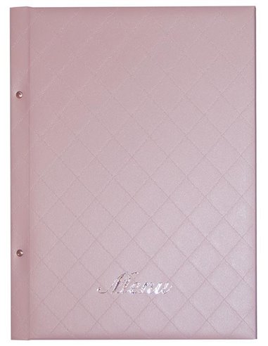 Next μενού εστιατορίου ροζ 24x32εκ. καπιτονέ. Δυνατότητα εκτύπωσης