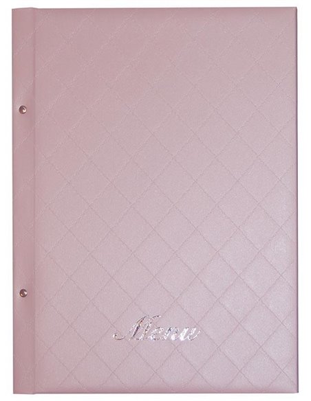 Next μενού εστιατορίου ροζ 24x32εκ. καπιτονέ. Δυνατότητα εκτύπωσης