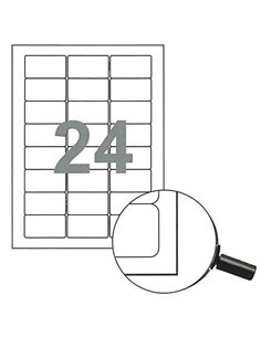 Fleks ετικέτ. αυτοκόλ. λευκές 64x34mm 24/φ 100φ Α4