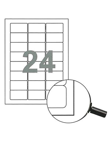 Fleks ετικέτ. αυτοκόλ. λευκές 64x34mm 24/φ 100φ Α4