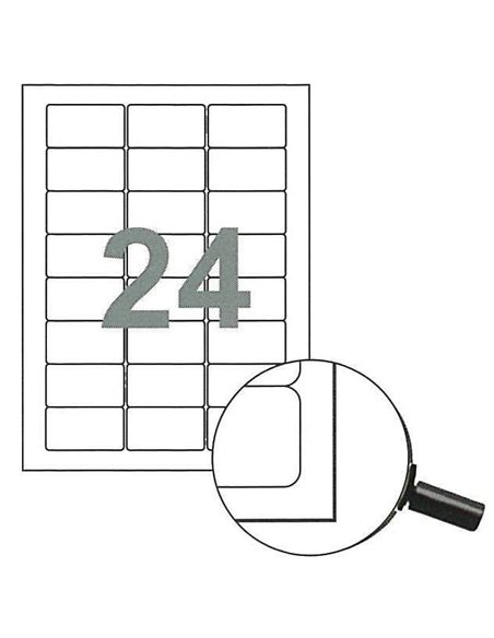 Fleks ετικέτ. αυτοκόλ. λευκές 64x34mm 24/φ 100φ Α4