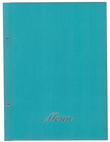 Next μενού εστιατορίου fabric γαλάζιο 24x32εκ. με 10 ζελατίνες και βίδες. Δυνατότητα εκτύπωσης
