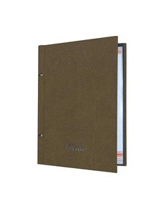 Next μενού εστιατορίου old leather καφέ με 10 ζελατίνες και βίδες 24x32εκ. Δυνατότητα εκτύπωσης