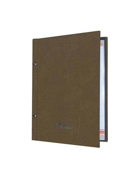 Next μενού εστιατορίου old leather καφέ με 10 ζελατίνες και βίδες 24x32εκ. Δυνατότητα εκτύπωσης