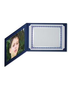 Next πολυτελής θήκη επαίνων-πτυχίων 3πλή μπλε 33x23εκ.