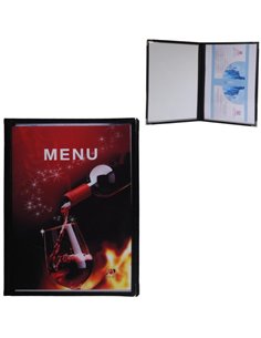 Μενού εστιατορίου μαύρο 4 σελίδες Υ29.7x21εκ