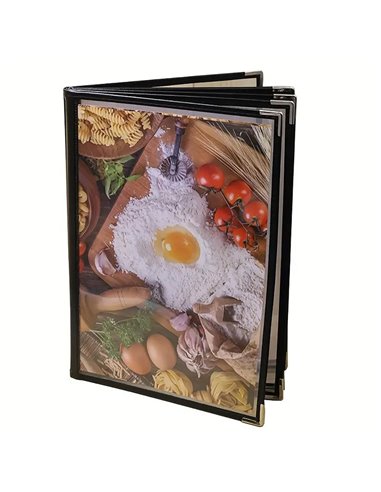 Μενού εστιατορίου μαύρο 8 σελίδες 14x21εκ