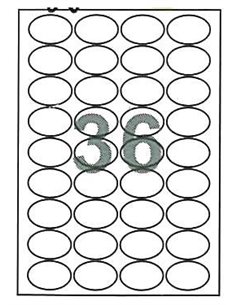 Fleks ετικέτ. αυτοκόλ. λευκές Ø45x30mm 36/φ 100φ Α4