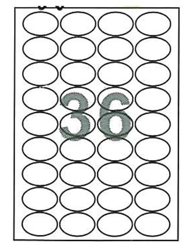 Fleks ετικέτ. αυτοκόλ. λευκές Ø45x30mm 36/φ 100φ Α4