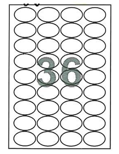 Fleks ετικέτ. αυτοκόλ. λευκές Ø45x30mm 36/φ 100φ Α4