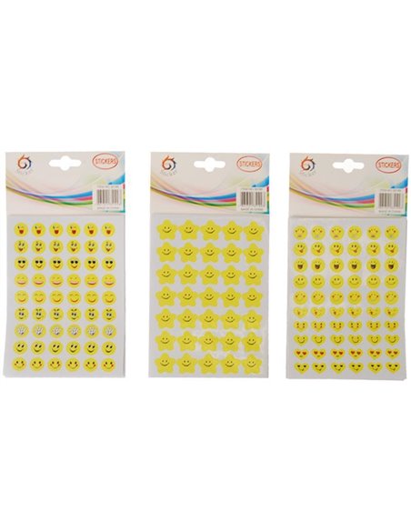 Αυτοκόλλητα "κίτρινες φατσούλες" 10 φύλλα,  21x11,5εκ.