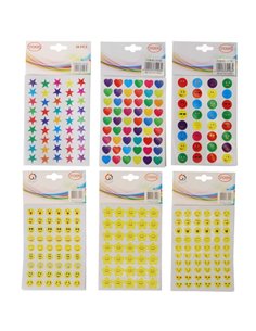 Αυτοκόλλητα 6 σχέδια, blister 10 φύλλα, 21x11,5εκ.