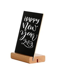 Επιτραπέζια ξύλινη βάση 2 θέσεων με ακρυλική θήκη 2 όψεων για μενού 10,5εκ.