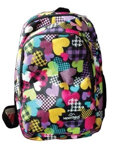 Montana τσάντα πλάτης εφηβική καρδιές με μπροστινή θήκη 40x27x12εκ.