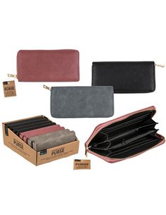 Πορτοφόλι γυναικείο 3 χρώματα κοκτέηλ 19x10εκ.